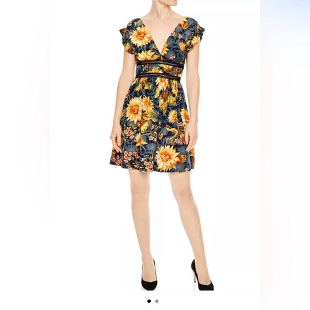New Sandro Silk Sunflower Leonard Dress